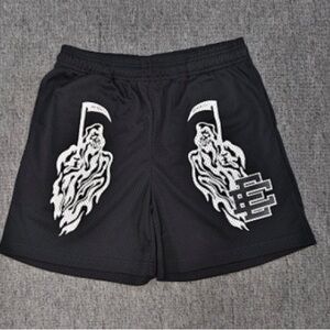 Eric Emanuel Black and White Graphic Men's Shorts